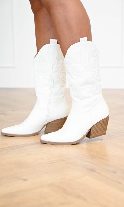 Bailey western boots white