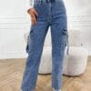 Nelle cargo broek blauw