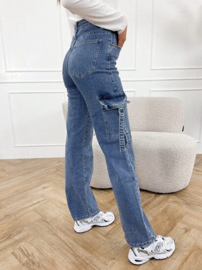 Nelle cargo broek blauw