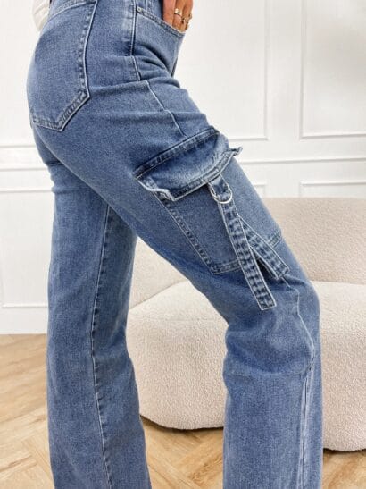 Nelle cargo broek blauw