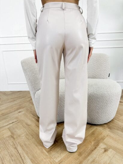 Jady leren broek beige