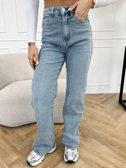 Bo wide leg jeans blauw