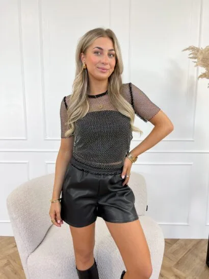 Sinsy glitter top zwart