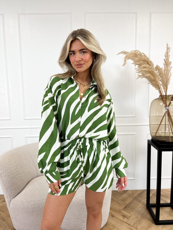 Kae zebra blouse groen