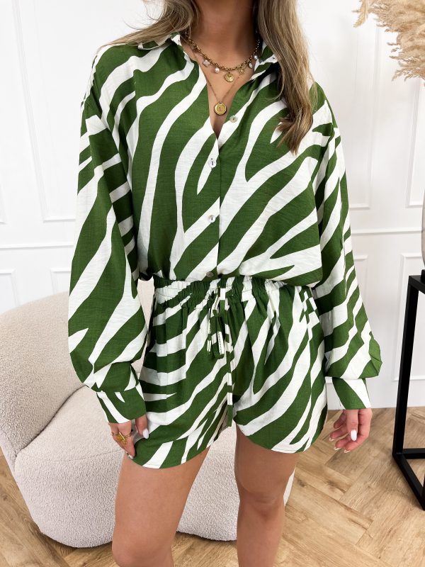 Kae zebra blouse groen