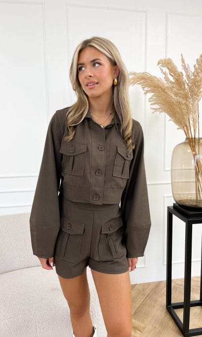 Delia cropped jasje bruin