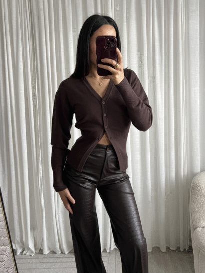 Alternative view of pre order Jelissa vest bruin