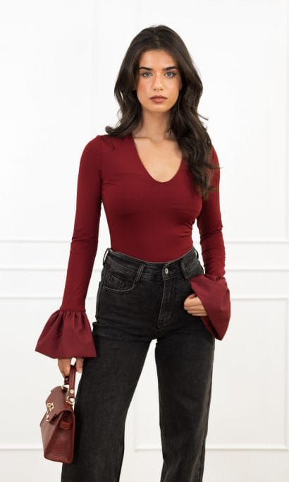 Mickey body bordeaux rood