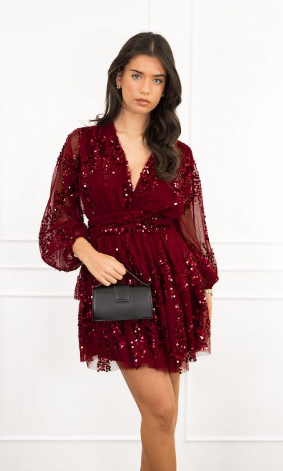 Jutta jurk bordeaux