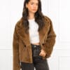 Vanity faux fur jas bruin