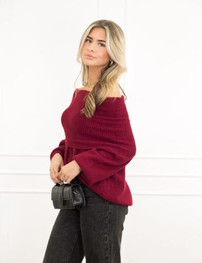 Alternative view of Amely trui bordeaux rood