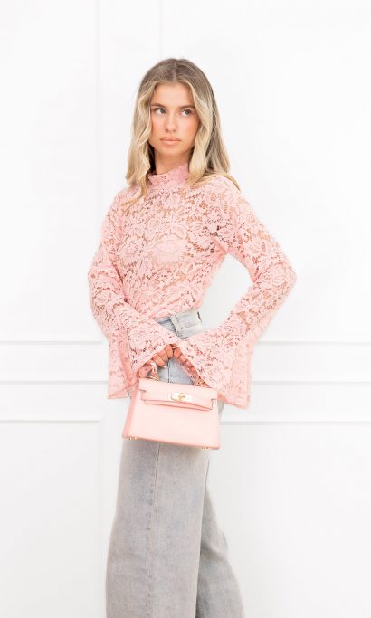 Luus kanten top licht roze