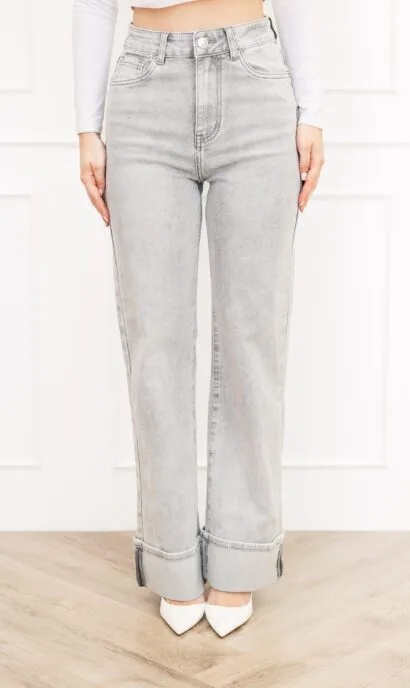 Liene wide leg jeans grijs