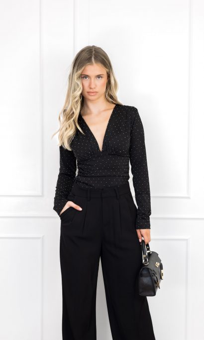 Selma strass body zwart