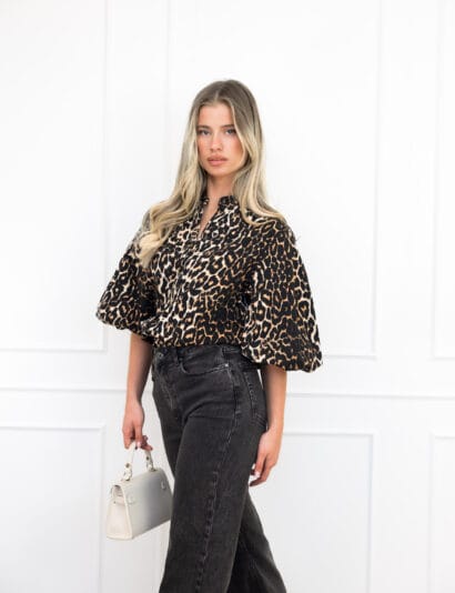 Elle spijkerblouse panter