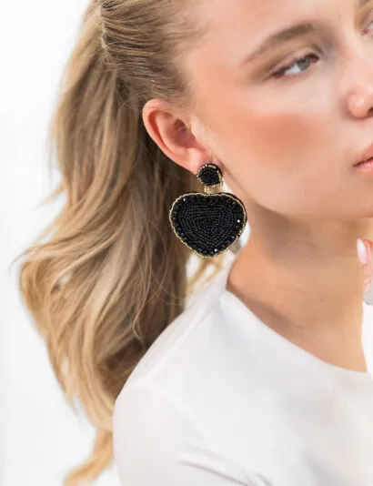 Hilke oorbellen goud zwart
