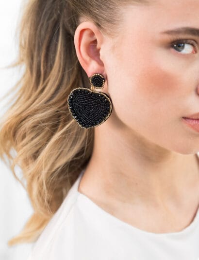 Hilke oorbellen goud zwart