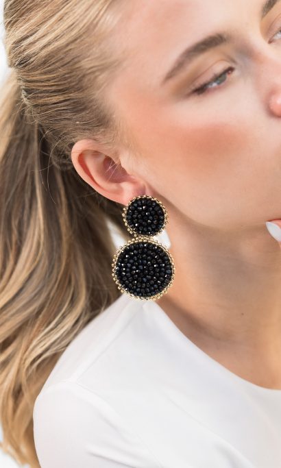 Stacie oorbellen goud zwart