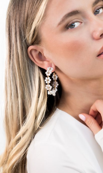 Mikki oorbellen goud wit