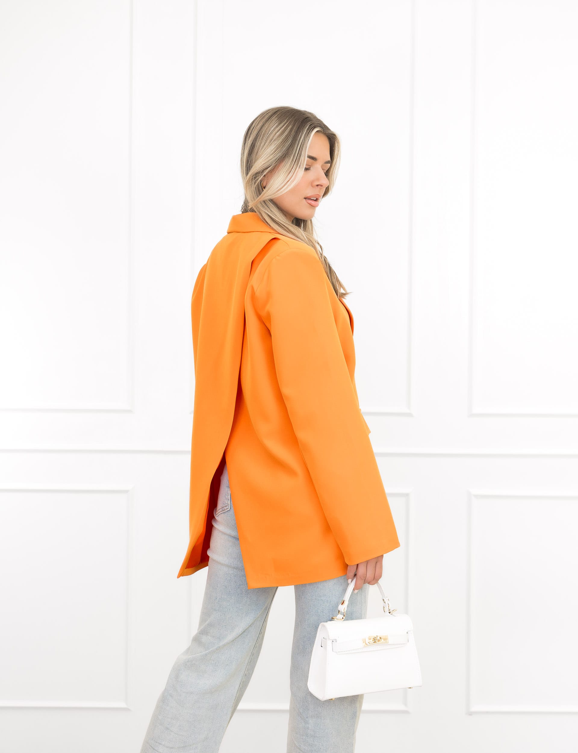 Senna blazer split oranje