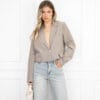 Maan cropped blazer taupe