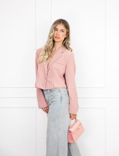 Maan cropped blazer roze