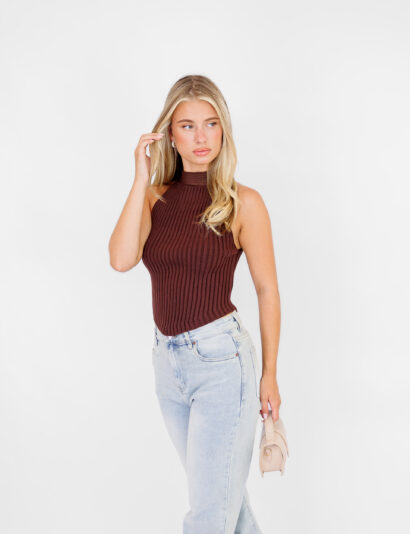 Alternative view of Lyse top donker bruin