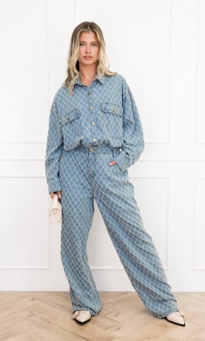 Jess denim set blauw