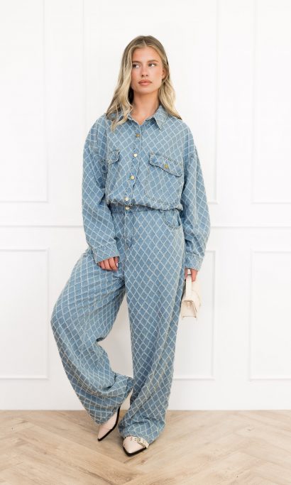 Jess denim set blauw