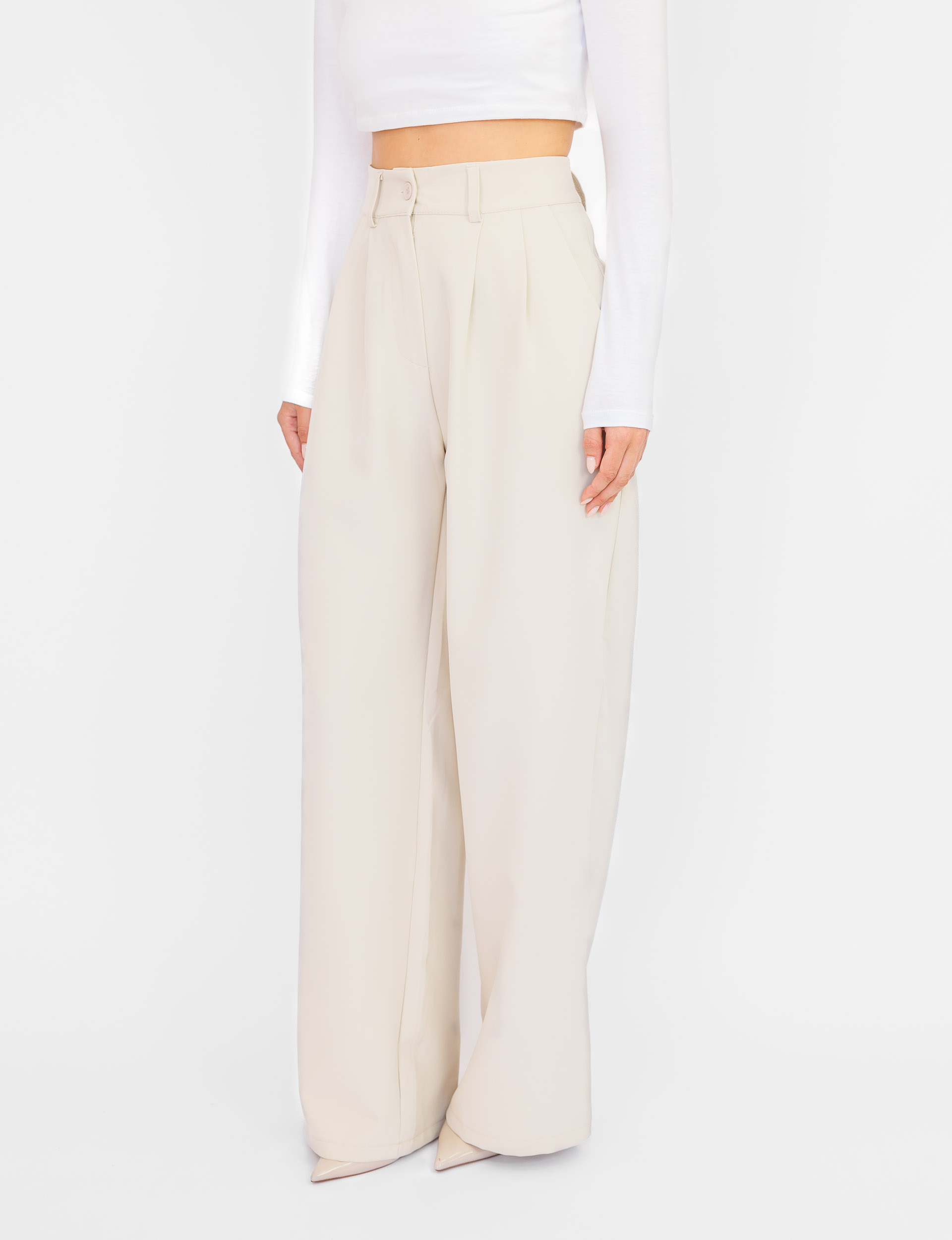 Pantalon beige regular - Afbeelding 4