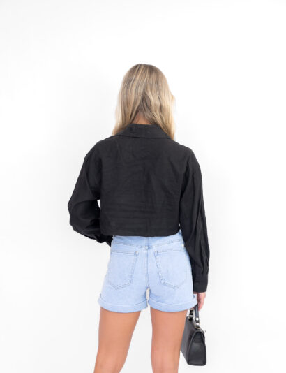 Nouk cropped blouse zwart