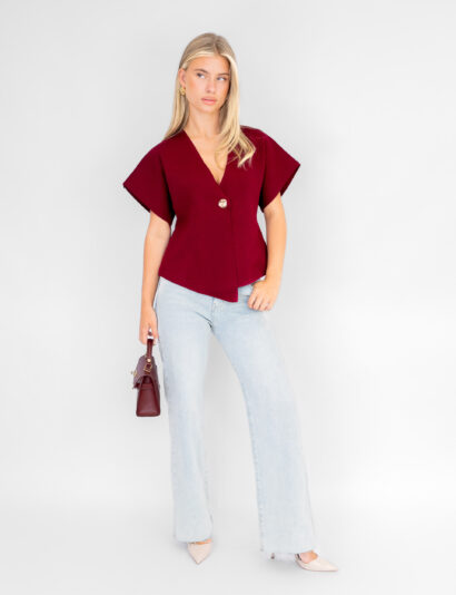 Alternative view of Mae top bordeaux