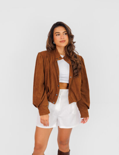 Gia suede jasje bruin