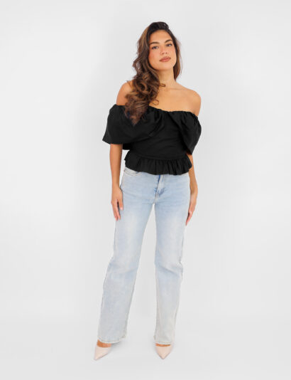 Alternative view of Bodien off the shoulder top zwart