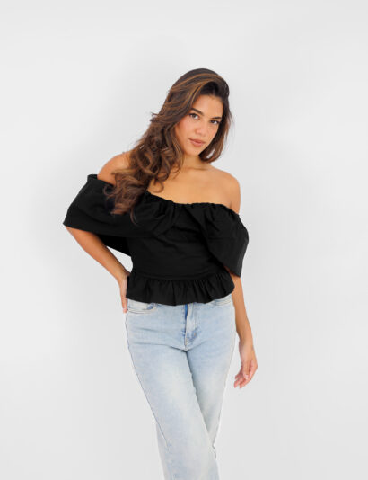 Bodien off the shoulder top zwart