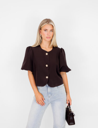 Rosie top donker bruin