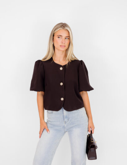 Alternative view of Rosie top donker bruin