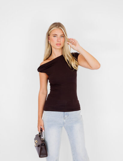 Alternative view of Nomi top donker bruin