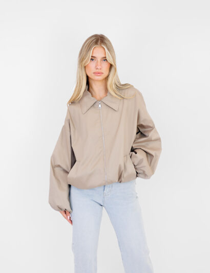 Lory jas ballonmouw taupe