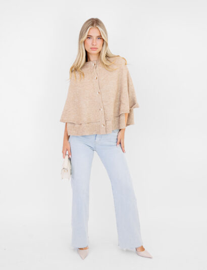 Alternative view of pre order Nola poncho taupe