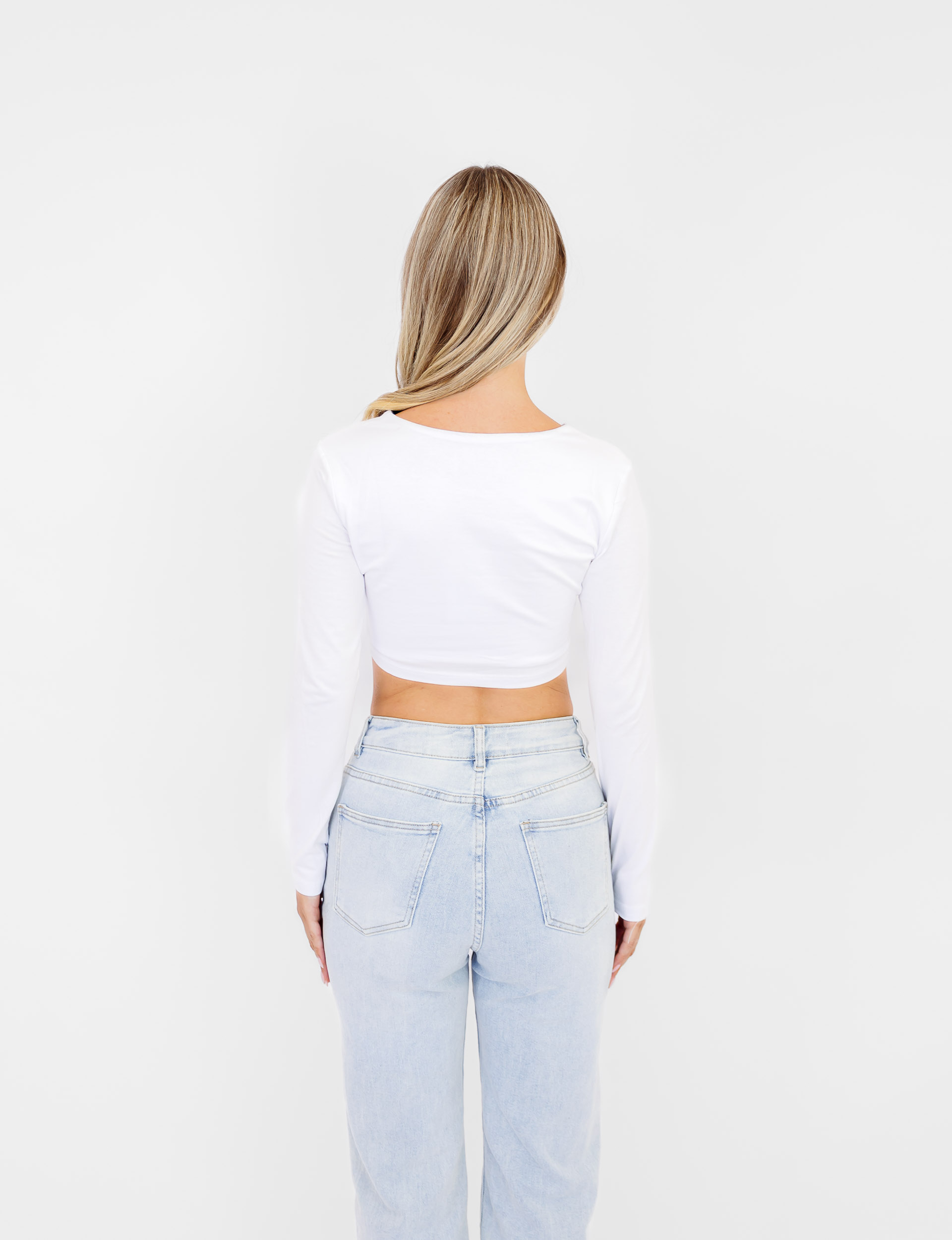 Joy basic cropped top wit - Afbeelding 4
