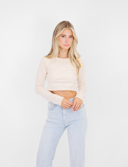 Joy basic cropped top beige