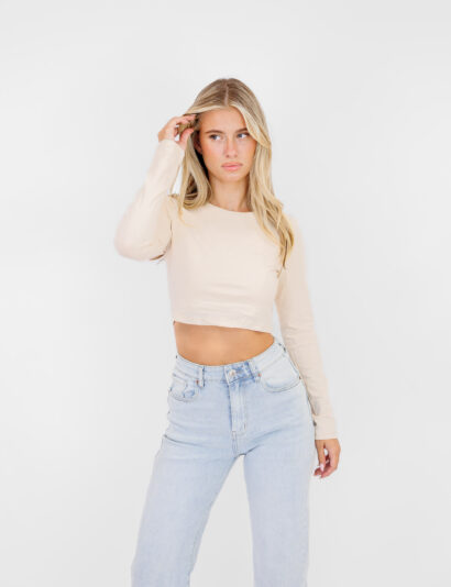 Alternative view of Joy basic cropped top beige
