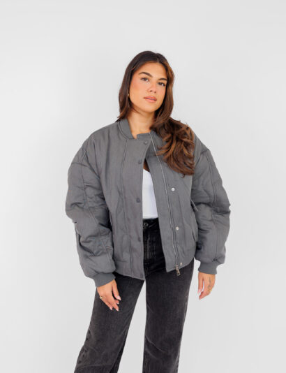 Leya jas donker grijs