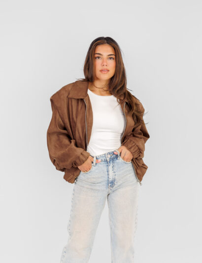 Alternative view of Bo bomberjas suede bruin