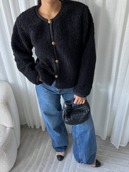 Naomi teddy jasje zwart