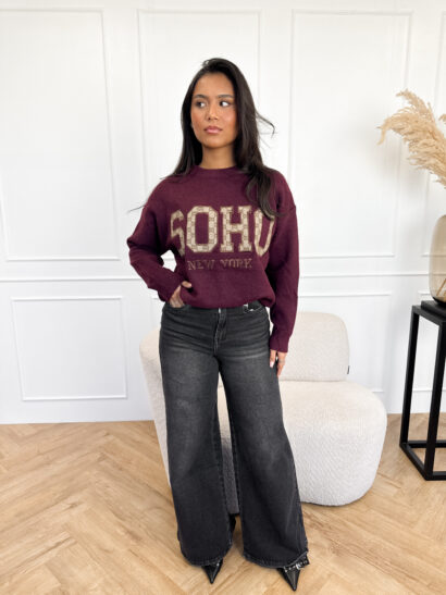 Alternative view of Stacey trui burgundy