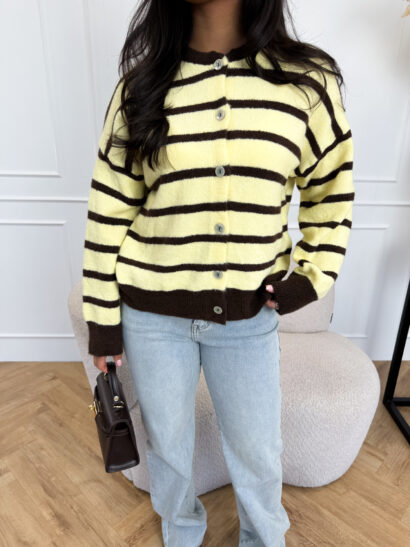 Alternative view of Demi streep trui geel