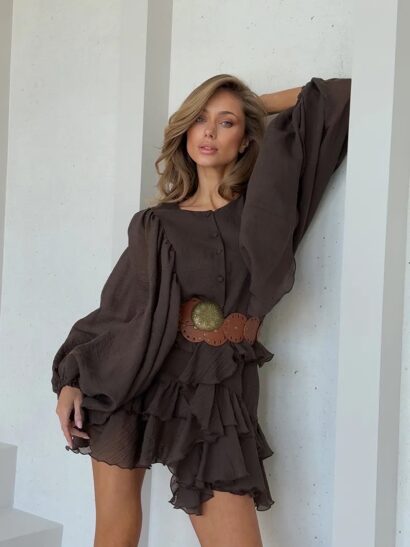 pre order Mara jurk bruin